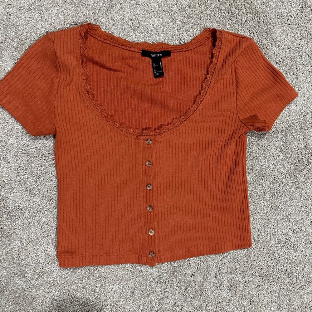 Orange crop top